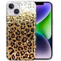 Meka TPU Clear Case Slim zaštitni poklopac za Apple iPhone 6.1 , žuti sjaj sa crnim žutim leopardom