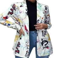 Enwejyy ženska radna odjeća Blazers cvjetni print ovratnik na sunčanim kratkim jaknom