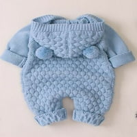 Xingqing novorođenih beba 3D džemper s dugim rukavima Dugme dugme Dolje Događanje sa kapuljačom Jednodijelni