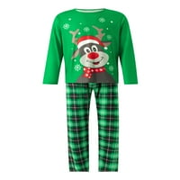 MUBINEO Obiteljski božićni pidžami, viljuškar dugih rukava + plažene hlače postavljene za odrasle, dijete,