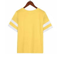 Dyegold prevelike majice za žene labave FIT Ljeto V izrez Tee vrhovi prugasti blok u boji kratki rukav