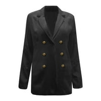 Žene Revel Cape ogrtač Dugi kaput Blazers Dame Ležerne prilike Office odijelo, crno
