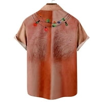 Chiccall božićne majice za muškarce, ležerne ovratnike s kratkim rukavima kratkih rukava Xmas Santa