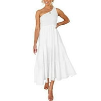 Frostluinai uštede haljine za žene Ženske boho haljine ruffle haljina na plaži Srednja haljina Ljetna