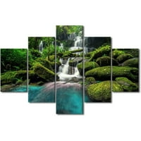 Uokvireni vodopadi Tema Platno Zidno umjetničko set, 60 x40 vodopad i kamena prirodna pejzažna zida
