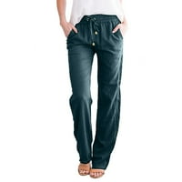 Ženske hlače Srednja odjeća Streetwear Solid Boja Ravne vučne kože pamučne proljeće Ljetne trendi pantalone