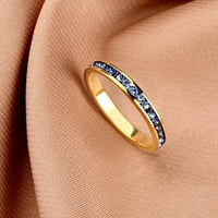 Muses Art Design Birtystone Weternity Band Prsten 18K Zlato, Modni prsten za slaganje sa kristalnim