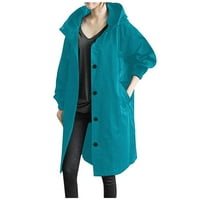 Žene kapute jakne na čišćenju zimski kaputi Žene pune boje džepa za rekreativni kapuljač s kapuljačom