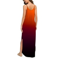 Sendresses za žene Maxi haljina za žene Grafički casual bez rukava V izrez Cami špagete remen sa džepovima