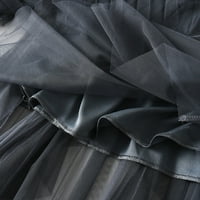 Suknje za žene dugi tuču tutu suknja 3D cvjetni vez čvrste boje visoke struk mrežne perlice midi ljuljačka
