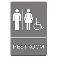 Naglavni znak potpisuju ADA, toalet pristupačni taktilni simbol, oblikovana plastika, 9
