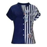 Ženska odjeća Ljeto Novi dvostruki kontrastni košulja cvijeća Cardigan majica kratkih rukava Top Dark