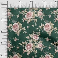 Onuone svilena tabby teal zelena tkanina odlazi i ruža cvjetni šivaći materijal tiskani tkaninu sa dvorištem