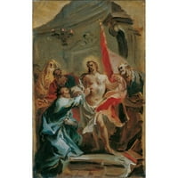 Carlo Carlone Crna modernog uokvirenog muzeja Art Print pod nazivom - Krist i sumnjajući Thomas