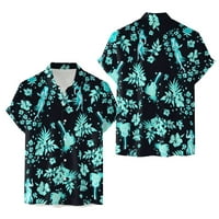 Puawkoer muške kratke rukavske proljeće Ljetne casual tiskane majice Modne top bluze majice Muške svilene