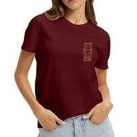 GDFUN Ženska ljetna savijela majica Slatka grafička labava tinejdžeri O-izrez kratki rukav casual majice
