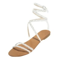 Rhinestone sandale za žene Djevojke baš, slatke gladijatorske sandale Ljeto od prappnog otvorenog nožnog