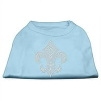 Silver Fleur de lis rhinestone majice Baby Blue XL - 16