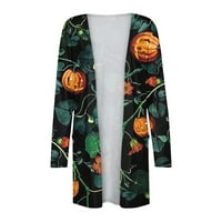 Yubatuo Halloween Cardigan za žene s dugim rukavima otvorena prednja košulja s džepovima