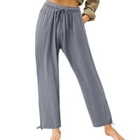 SKPBlutn casual pantalone za žene Pamučne ležerne hlače udobne radne pantalone sa džepovima Elastične