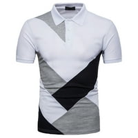 Zodggu Polovne majice za muškarce Raglan s kratkim rukavima Business bluza Slim Fit Casual Casual Block