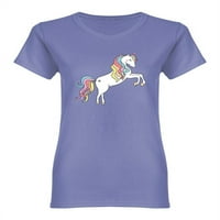 Unicorn Rainbow dizajn oblikovana majica Žene -Image by Shutterstock, ženska X-velika