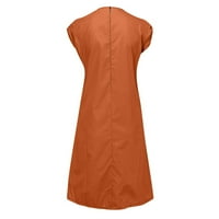 Ljetne haljine za ženske kratke rukave, kruta labava mini A-line okrugla dekolte klupska haljina narandžasta
