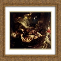 Peter Paul Rubens Matted Gold Ornate uramljena umjetnost Ispis 'Hero i Leander'