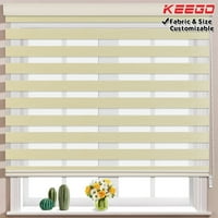 Keego Dual sloj prozora za hlad svjetla Filtriranje bijele valance zebra slijepa boja boja i veličina