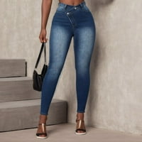 Eashery Plus veličine traperice za žene Srednja klasa Slim Fit Capris Mid-Rise Stretch široke noge Hlače
