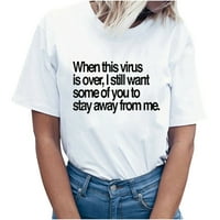 Smiješna slova grafička majica za žene tiskane kratkih rukava Ležerne majice za mršavljenje