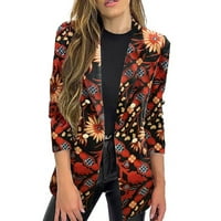 Blazer jakne za žene Dressing Cvjetni print Business Blazer Women Jesen Zimske tanke jakne s dugim rukavima