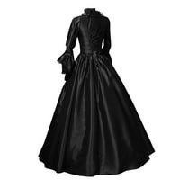 〖Roliyen〗 mamusne haljine za žene cvjetni print vintage retro gotičke haljine s dugim rukavima duge