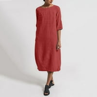 Gotyou haljine Žene Ljeto stil Feminino Vestido Majica Pamuk Casual Plus Veličina Dame haljina crvena
