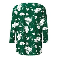 Ljeto Retro cvjetni tiskani tunički vrhovi za žene rukav okrugli vrat T košulje casual labavo bluza