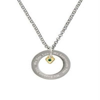 Goldtone Mini May - Zelena kristalno srce - vidimo se, podržavamo vam potvrdnu ogrlicu