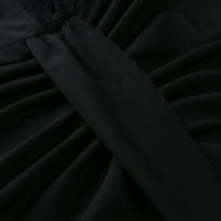 Ženska haljina ženski V čipkasti čipka dugih rukava zamotana struka crna xxl