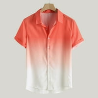 Yubnlvae Muška labava bluza Prozračna majica kratkih rukava Ovratnika - narandžasta L