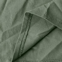 Ženski ljetni casual setovi čvrste boje labave majice kratkih rukava džepovi šorc pamuk posteljina dva