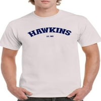 Hawkins Mornarsko plava majica Men -sMartprints dizajni, muški 3x-veliki