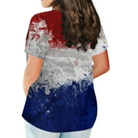Bluze za žensku modnu majicu kratkih rukava okrugla vrat plus veličine majica Neovisnosni dan Ispisani