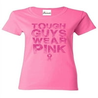 Ženska majica kratki rukav - teški momci nose ružičasti rak