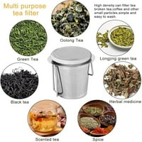 Čaj za čaj i nosač za kapanje sa poklopcem, čaj od nehrđajućeg čelika za labav čaj, sklopiva dizajn