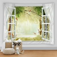 Imitacija prozora Pejzažna tapiserija zid viseći palmino drvo more tapiserije umjetnost kućni dekor