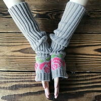 Zimske rukavice za muškarce, dame modne vintage pletene rukavice ruže vezene toplo s rukavicama od ruke s rukama