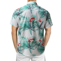 Wozhidase Muška košulja Proljeće Ljeto Ležerne prilike Havajska plaža Tropical Buttoup Ispiši majicu