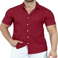 Capreze Muška bluza rever na vrtu kratkih rukava Ljetne košulje Lagane majice dolje majica bijela l