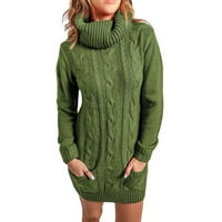 Poslovne ležerne haljine za žene jesen i zimske žene Casaul Pulover s dugim rukavima Turtleneck džemper