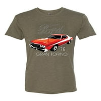 Wild Bobby, Ford 'Gran Torino Vintage Automobili i kamioni Mens Premium Tri Blend Majica, Vojna zelena,