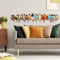 Vodena pločica na žičanim zidnim naljepnicama, uklonjive zidne naljepnice za ptice, LifeLike Lijepni